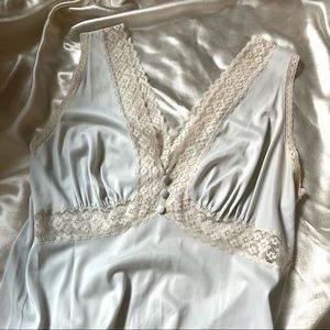 Vintage 70s Vanity Fair Lace Slip Dress